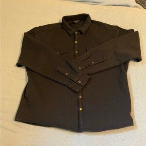 Outpost Makers Quilted Black Casual Button-Down Shirt Jacket